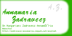 annamaria zadravecz business card